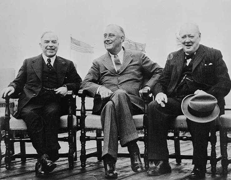 Rt. Hon. Mackenzie King, President Franklin D. Roosevelt and Rt. Hon. Winston Churchill at the Quebec Conference