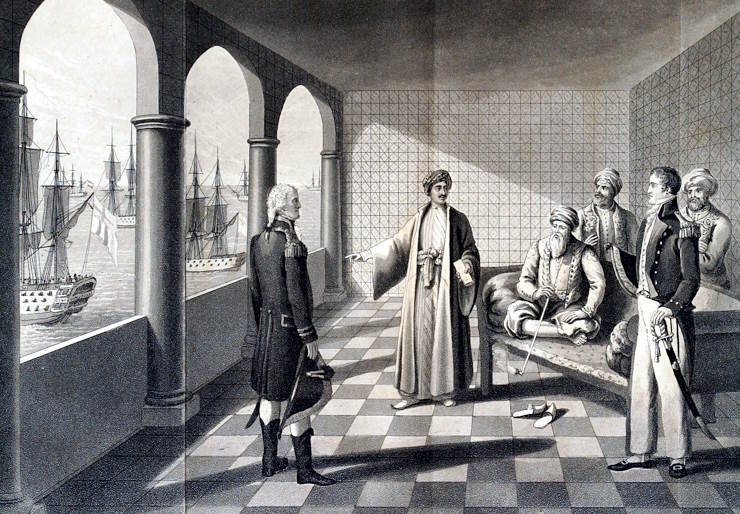 Admiral Edward Pellew meets with the Dey of Algiers