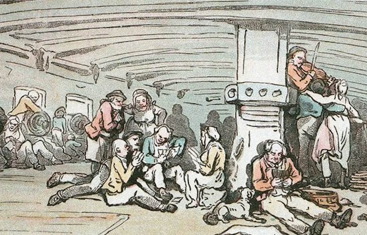 Detail from 'Middle-Deck of the Hector of Man of War' (caricature), Thomas Rowlandson