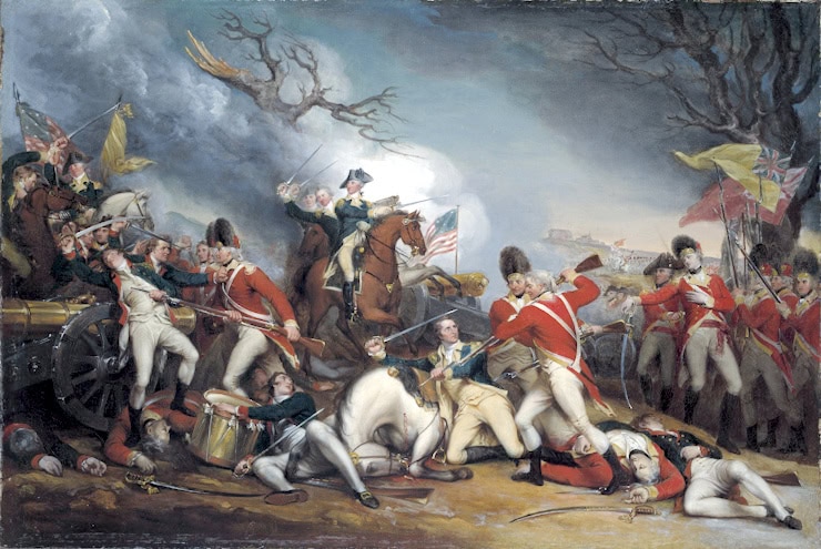 The Death of General Hugh Mercer, by John Trumbull. Courtesy of the Yale University Art Gallery.. Wikipedia Commons